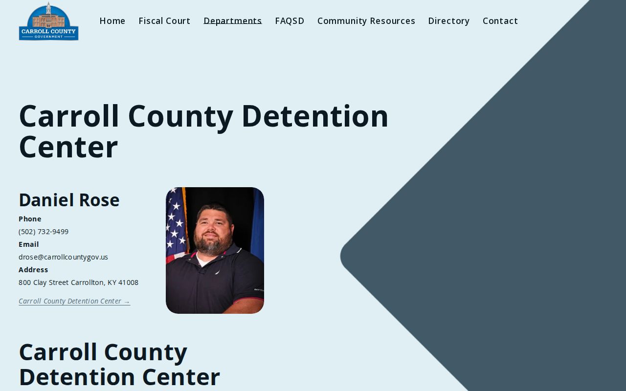 Official Carroll County detention center page used for Carrollton custody routing