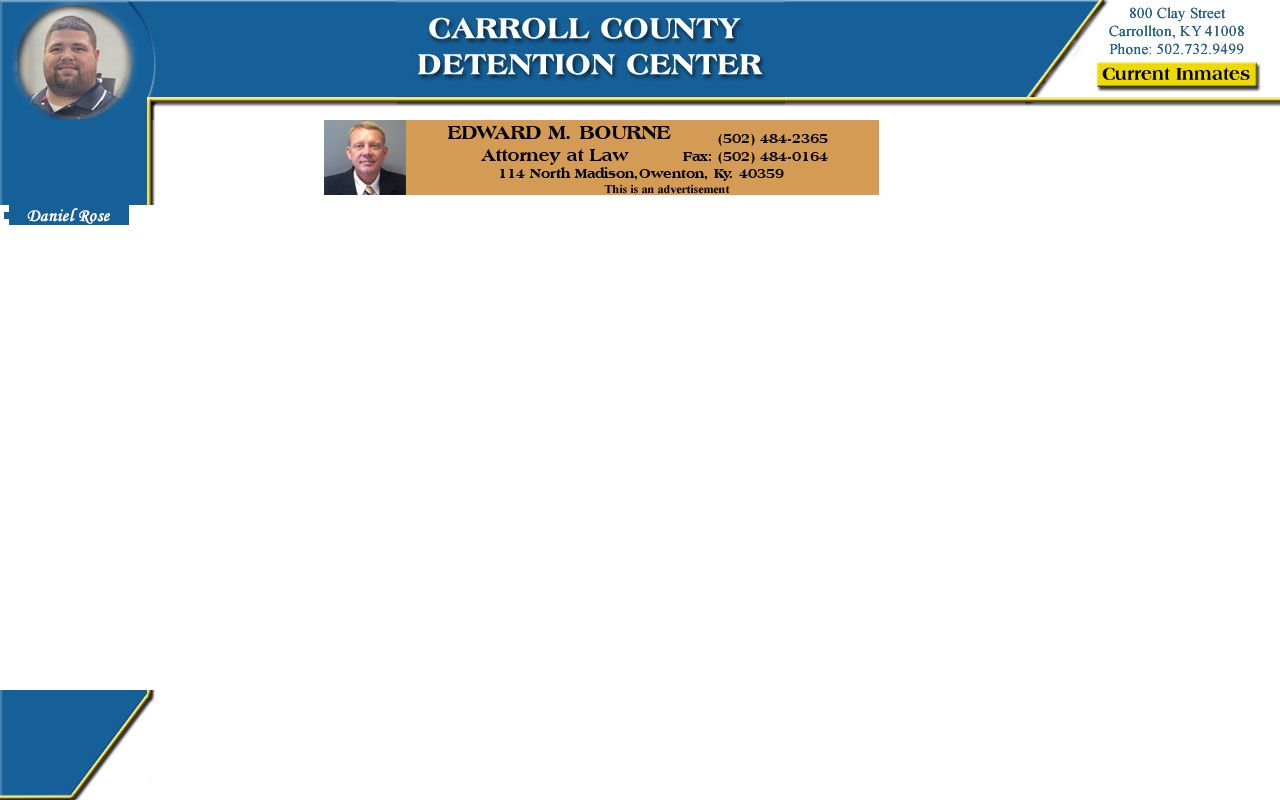 Carroll County Current Inmates link leading to JailTracker